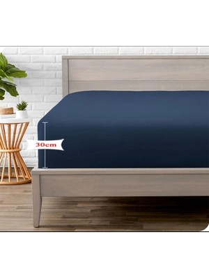 Gy Atelier Tek Kişilik Penye Lastikli ÇARŞAF%100 Pamuk Lacivert 100X200 Cm, PAMELAHOME54654