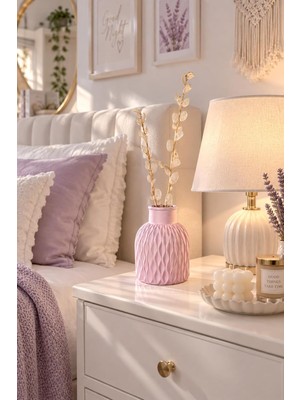 Gy Atelier Bohem Dalgal Detay Minimal Vazo - Pembe