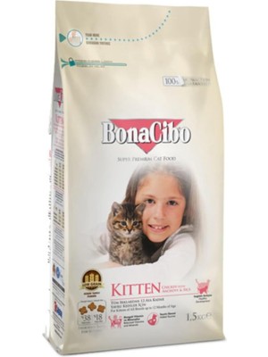 Tr Kitten Tavuklu (Hamsi ve Pirinç Eşliğinde) Yavru Kedi Maması 1.5kg