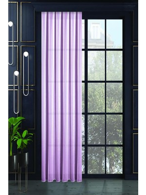Tr Pırıltı Tül Perde Yüksek Kaliteli Pileli Dikim Tül Perde,pembe 100 x 260