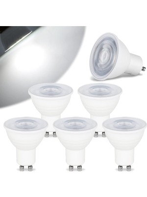 Gy Atelier LED Ampuller GU10, 5 W Soğuk Beyaz 6000K 500 Lm Kısılabilir GU10 Spot Ac 220-240 V, 50 W Halojen Lamba Için Eşdeğer, 120° Işıma Açısı, 6'li Paket