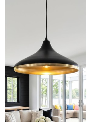 Gy Atelier Nova Gold Metal Sarkıt Avize, Bohem Tavan Lambası ve Salon Oturma Odası Aydınlatması - Siyah - 35 cm – Modern Dekoratif Avize, Tavan Aydınlatması