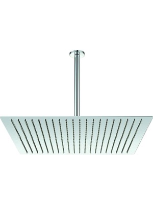 Gy Atelier Ankastre Duş Başlığı Borulu Kare Slim Metal 50X50 cm Tavandan KDB101-KTD111