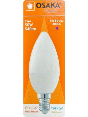 Gy Atelier 6W (50W) Günışığı 4000K E14 LED Mum Ampul