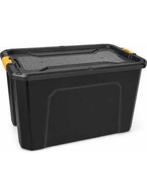 Gy Atelier 100 Litre Ekstra Büyük Saklama Kutusu, Kapaklı Kilitli Plastik Organizer, Büyük Takım Sandığı,takım Çantası, Oto Bagaj Garaj Atölye Eşya Düzenleyici (100 Litre)