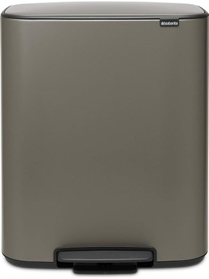 Gy Atelier Geri Dönüşüm Pedallı Kova, Çelik, Platin, Büyük (2 x 30 L)
