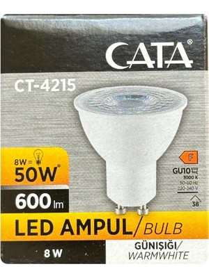 Gy Atelier 8W (50W) 3000K Sarı Işık GU10 Duylu LED Spot Ampul
