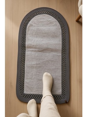 Nakkaş Home Peluşlu Jüt Gri Seccade 60X120 Yumuşak Dokulu Kaydırmaz Taban 60 x 120 cm