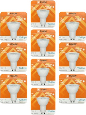 Gy Atelier 9W (70W) Beyaz Işık (6500K) GU10 Duylu LED Çanak Ampul, 10 Adet