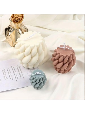 Gy Atelier Silikon Mum Yağmur Damlası Şekilli Küçük Boy 3D Geometrik Kavisli Sütun Sabun Kalıbı