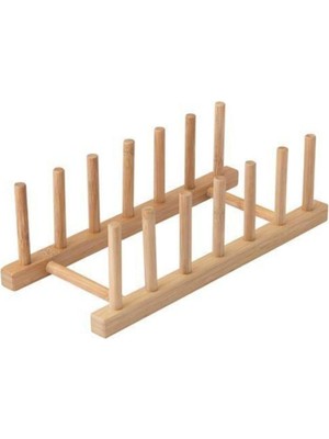 Gy Atelier Ezmk, Bambu Tabaklık 6 Bölmeli, Bambu Tabak Standı, Tencere Kapağı Düzenleyici Raf