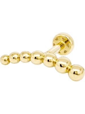 Altın Sepeti Altın Yedi Top Tragus Piercing Küpe