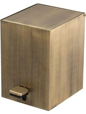 Gy Atelier Pedallı Kare Çöp Kovası 3 Lt Antik 262X245X180 mm Krom Tek Ebat BA4055 031 Abm-Abm