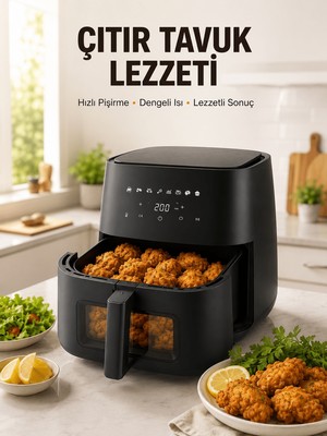 Mestore Yağsız Yemek Pişirme Için Dijital Air Fryer Fritöz