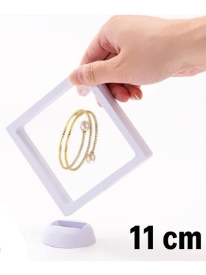 Buffer Buffer® 11 x 11 cm  Standlı 3D Takı Ziynet Hatıra Koleksiyon Saklama Kutusu Şeffaf Film Çerçevesi