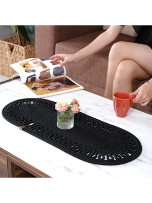Gy Atelier Dokuma Masa Örtüsü Örgülü Sehpa Yolluğu Oval Masa Örtüsü Yemek Masası Veya Teras Için