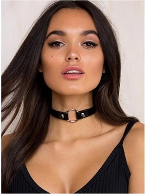 Keyifli Moda Deri Bayan Halkalı Boyunluk TG275392