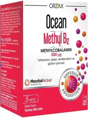 Tr Ocean Methyl B12 500 Mcg Dil Altı Spreyi, 5 ml
