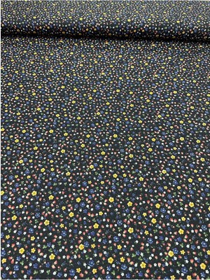 Poplin Kumaş %100 Pamuk Çiçek, Çıtır Desenli 170 cm En Metre Işi Elbiselik Bebek ve Hobi Kumaşı