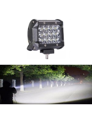 Gy Atelier Şüscaroto Aksesuar Off Road LED Lamba Delici Beyaz Kare Sis Farı Projektör 45W 12 LED Metal Çalışma Lambası 1 Adet