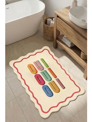 Decomia Home Dijital Kaymaz Yıkanabilir Renkli Modern Banyo Paspası Banyo Halısı