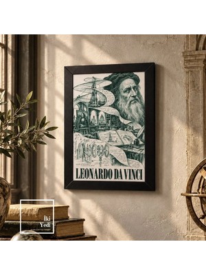 İki Yedi Konsept Leonardo Da Vinci Eskiz Çizimleri Poster Tablo Rönesans Duvar Dekoru Mühendise Hediye Ofis Dekorlar