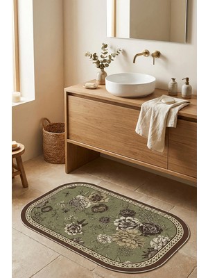 Decomia Home Dijital Kaymaz Yıkanabilir Renkli Modern Banyo Paspası Banyo Halısı