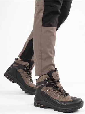 Mc Jamper Erkek Bağcıklı Kaymaz Tabanlı Siyah-Vizon Outdoor Trekking Bot 2115
