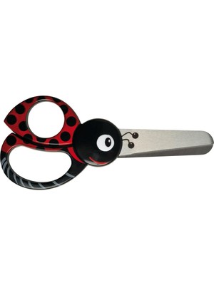 Fiskars Uğur Böceği Motifli Çocuk Hayvan Makası, 4 Yaşından Itibaren, Uzunluk: 13 Cm, Sağ ve Sol Elini Kullananlar Için, Paslanmaz Çelik Bıçak/plastik Saplar, Kırmızı, 1004612