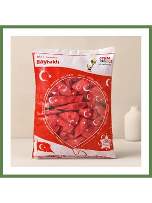 Bezos 12 Inç Bayraklı Lateks Balon - 100'LÜ Paket HB006