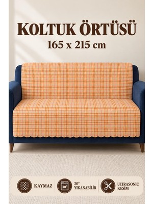 Alanur Home Çok Amaçlı Kadife Koltuk Örtüsü Kaymaz Süngerli 165X215 cm Modern Bohem Çekyat Şalı Piknik Masa Örtüsü Alk4
