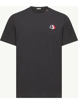 Moncler Işlemeli Üç Renkli Logolu Pamuklu Tişört L10918C0007489B8Q034