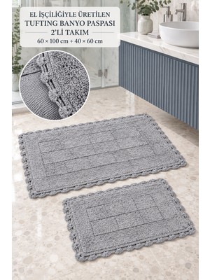 Alanur Home Alanur Bodrum Tufting Cotton Pamuklu El Işi Örgülü 2 Li Paspas 109