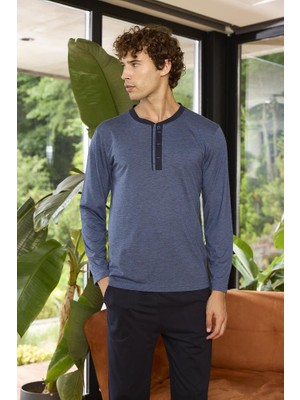 Kly 9266  Midi Yaka Pijama Takım