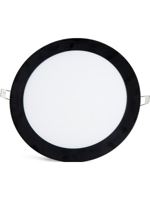 Noas Sıva Altı Slim Led Panel 18W Siyah Kasa Beyaz Işık İç Çap 20,5 cm Dış Çap 22,1 cm