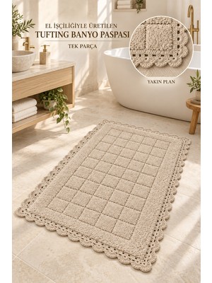 Alanur Home Alanur Bodrum Tufting Cotton Pamuklu El Işi Örgülü Paspas 109 (70 x 120 Cm)