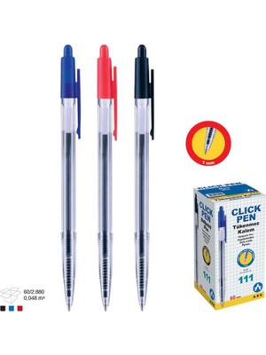 3A Ark 111 Clıckpen Tükenmez Kalem Mavi 4 Adet