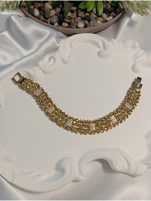 Xuping Jewelry Xuping Zirkon Taşlı Altın Kaplama Kelepçe Bileklik 14 K Kaplama 20 cm Uzunluğunda.