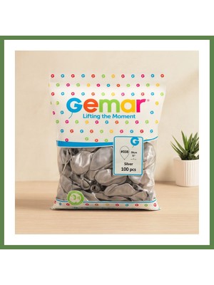 Bezos Metalik Gümüş Balon 11'' (28 Cm) - 100'LÜ HB006