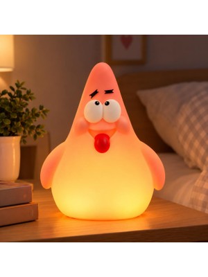 Patrick Çocuk Gece Lambası Yumuşak Dokunmatik Rgb Renk Modlu Çocuk Odası Lambası