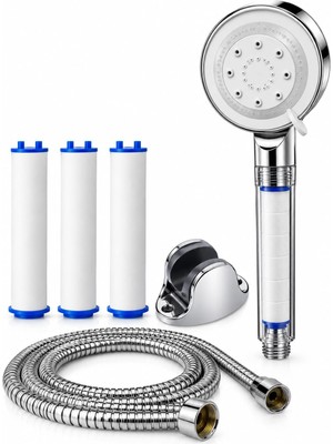 Turbo Duş Başlığı, Yüksek Basınçlı El Duşu, 5 Fonksiyonlu Duş Başlığı (Krom Filtreli 5 Modlu Set)