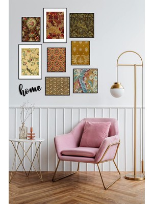 Çerçevesiz Cafe Mutfak Dekoratif Ahşap 9'lu Mdf Home Yazılı Tablo Seti ÖZC-MDF9J