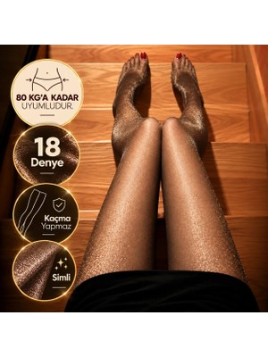 Ece's Design Ece's 10 Denye Parlak Glossy Külotlu Çorap (Kaçma Yapmaz & Yırtılmaz) W7378