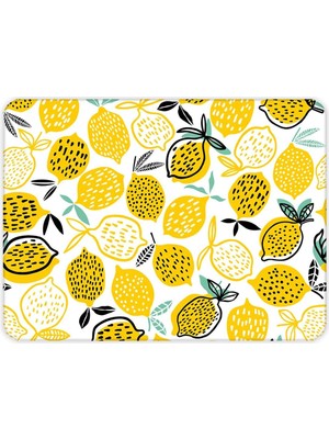 Tr 10011502223 Sarı Limonlar Cam Kesme Tahtası, 29CM x 34CM
