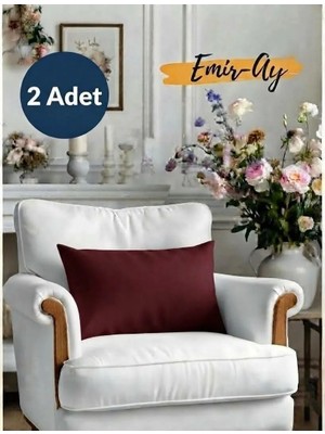 Emir-Ay@hometeks 2 Adet Kırlent Kılıfı ,yastık Kılıfı ( Leke Tutmayan Silinebilir Kadife )