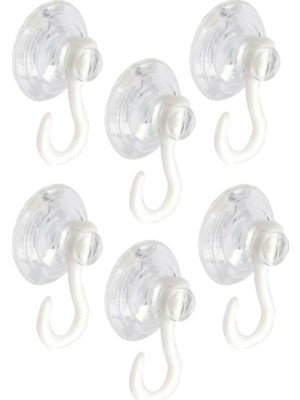 Askılı Vantuz Öpücük 3 cm 6 Adet Kancalı Cam Vantuzu Cam Askısı Pvc Vantuz Mutfak Banyo Pencere ve Kapı Camı Vantuzu