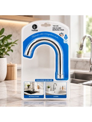 Hace Bazaar Kısa Evye-Lavabo Batarya Borusu (Krom, Süzgeçli Uç)