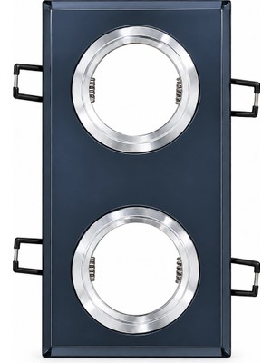 Eldenör Ikili Kare Cam Spot Lamba - 4000K LED Çerçeveli GU10 Duy Kristal Tavan Aydınlatması BX-316735