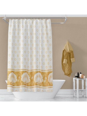 Tr Banyo Perdesi 2X100X200 Çift Kanat Duş Perdesi Halka Hediyeli 4910 Beyaz