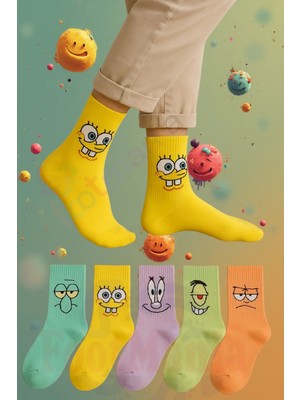 Footmania Unisex Desenli Kolej Çorap Seti 5'li Paket
